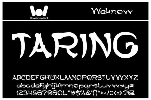 Taring Display Font for Handmade Labels & Craft Projects